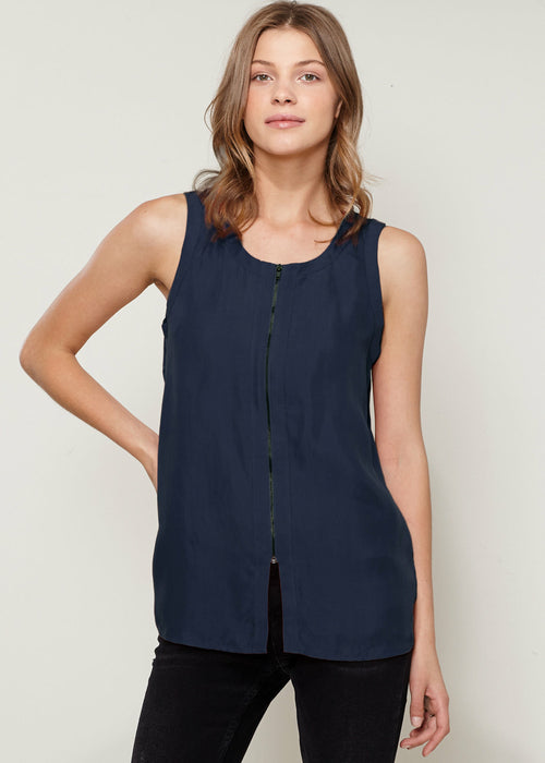 Women's Sleeveless Zip Up Front Top - My Store