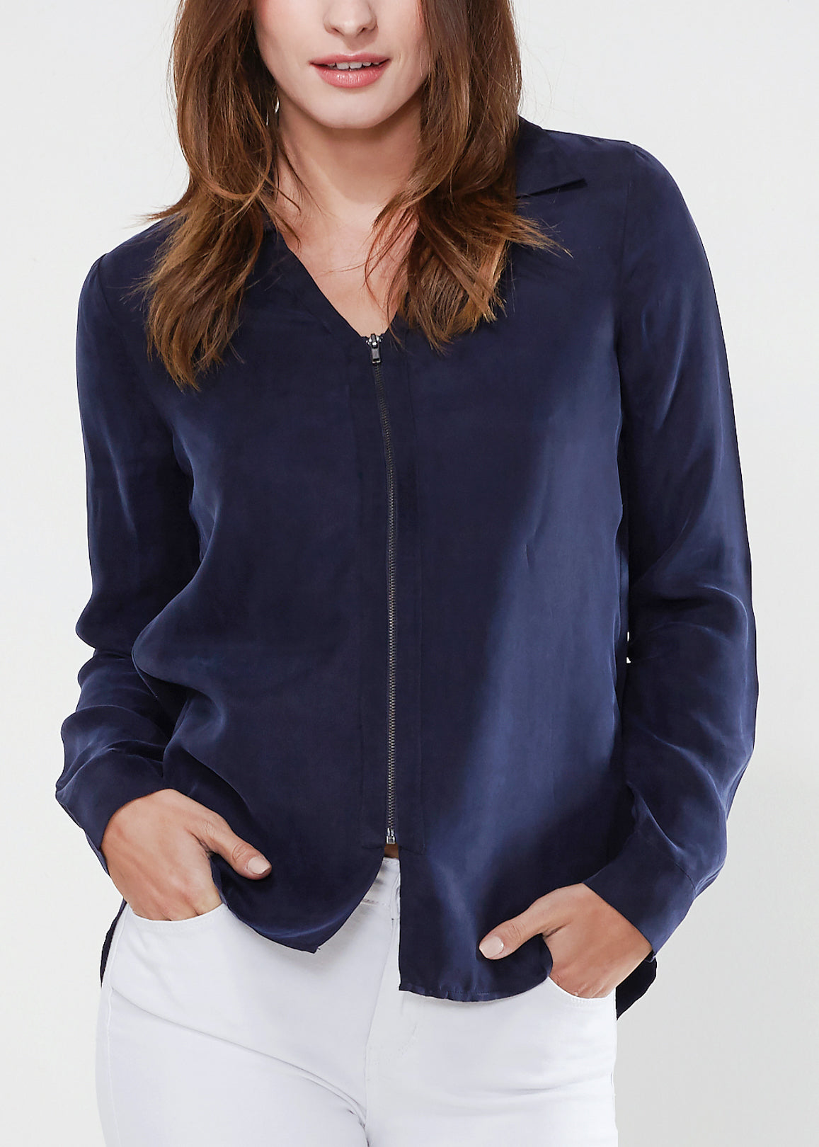 Women's Zip Up Shirt Blouse - My Store