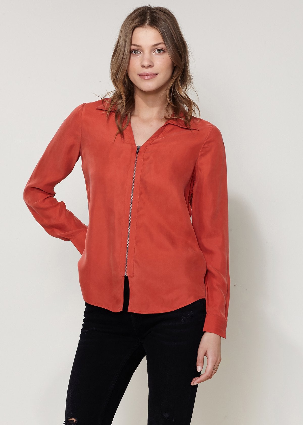 Women's Zip Up Shirt Blouse - My Store