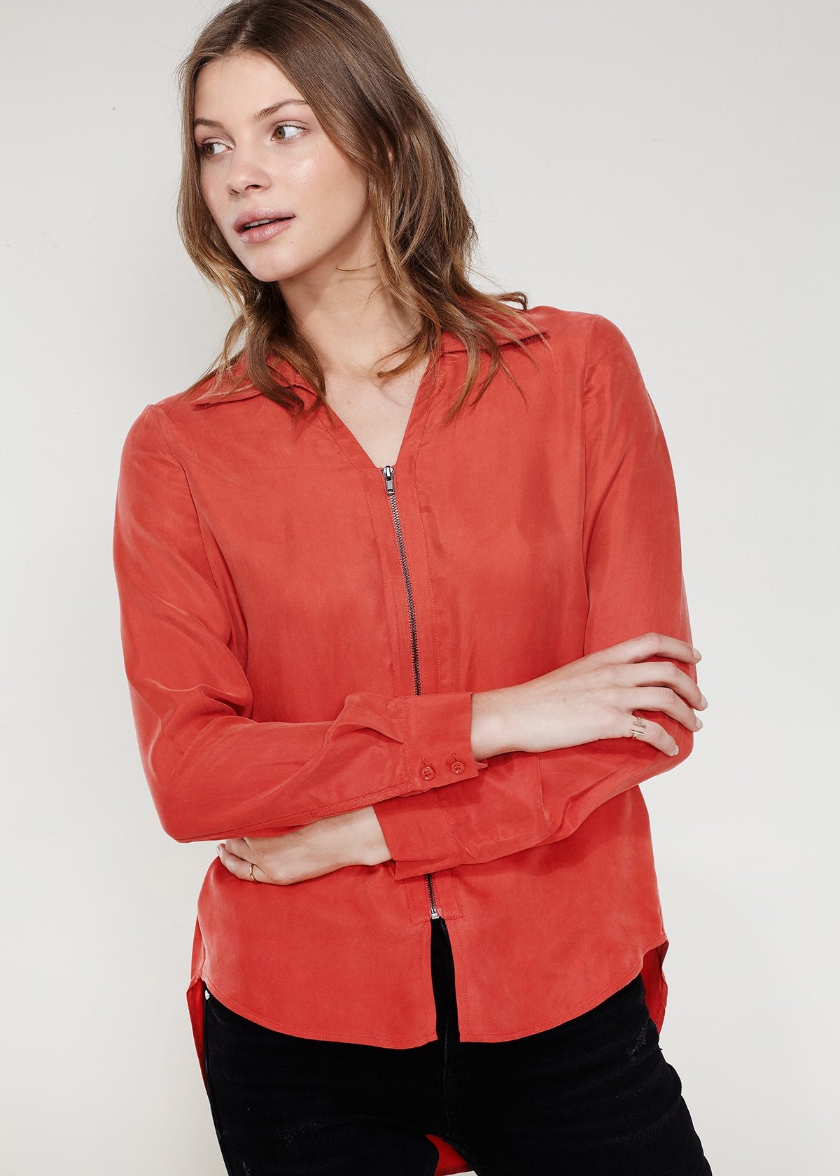 Women's Zip Up Shirt Blouse - My Store