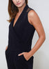 V-Neck Sleeveless Romper In Black - My Store