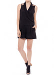 V-Neck Sleeveless Romper In Black - My Store