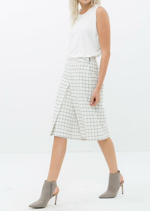 Women's Wide Leg Pants In Square Jacquard - My Store