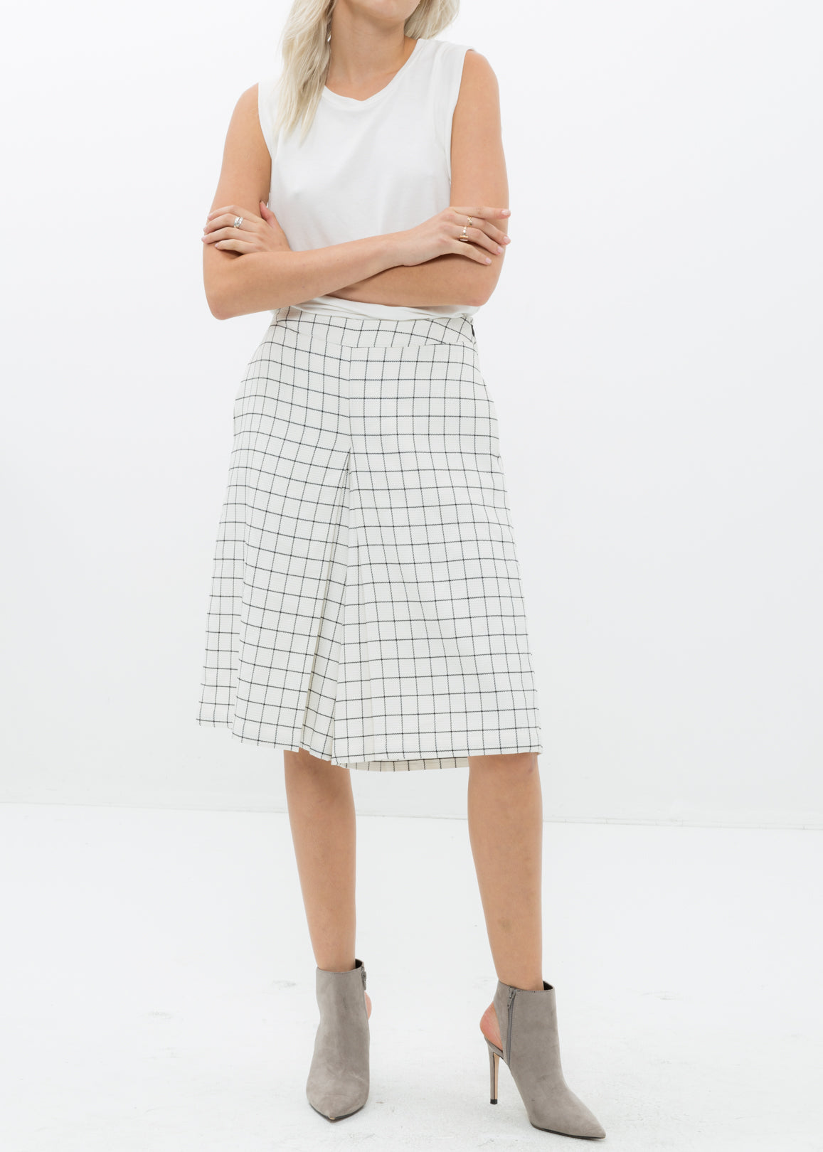 Women's Wide Leg Pants In Square Jacquard - My Store