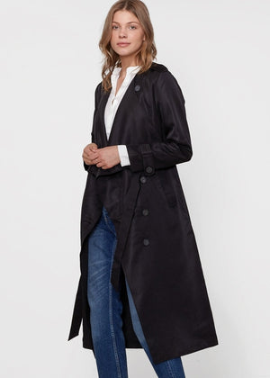 Women's Tie Waist Maxi Trench Coat - My Store