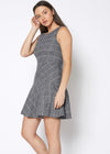 Women's Fit & Flare Tank Dress In Gray Plaid - My Store