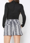 Women's Brushed Wool Shorts In Black Ivory - My Store