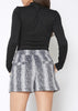 Women's Brushed Wool Shorts In Black Ivory - My Store