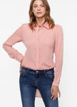 Women's Belted Hi-lo Blouse In Peach Apricot - My Store