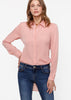 Women's Belted Hi-lo Blouse In Peach Apricot - My Store