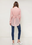 Women's Belted Hi-lo Blouse In Peach Apricot - My Store