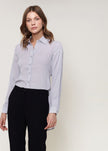 Women's Noir Belted Hi-lo Blouse In Dove Silver - My Store