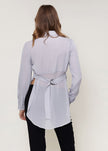 Women's Noir Belted Hi-lo Blouse In Dove Silver - My Store