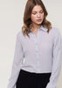 Women's Noir Belted Hi-lo Blouse In Dove Silver - My Store