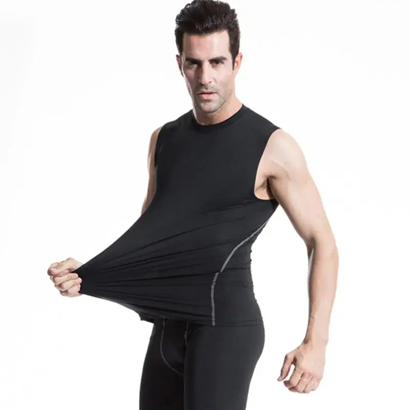 Men's Compression Sleeveless Shirt For Bodybuilding & Running - My Store