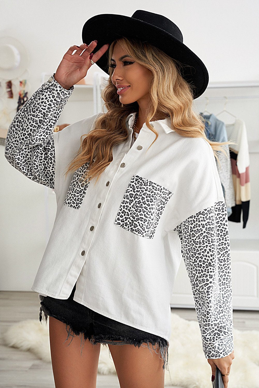 White Jeans Shirt Jacket - My Store