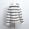 Winter Black and white striped faux fur coat fur coats Women Elegant - My Store