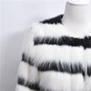 Winter Black and white striped faux fur coat fur coats Women Elegant - My Store