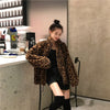 Winter Leopard Print Jacket Women's Stand collar Warm Parkas Outwear - My Store