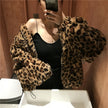 Winter Leopard Print Jacket Women's Stand collar Warm Parkas Outwear - My Store