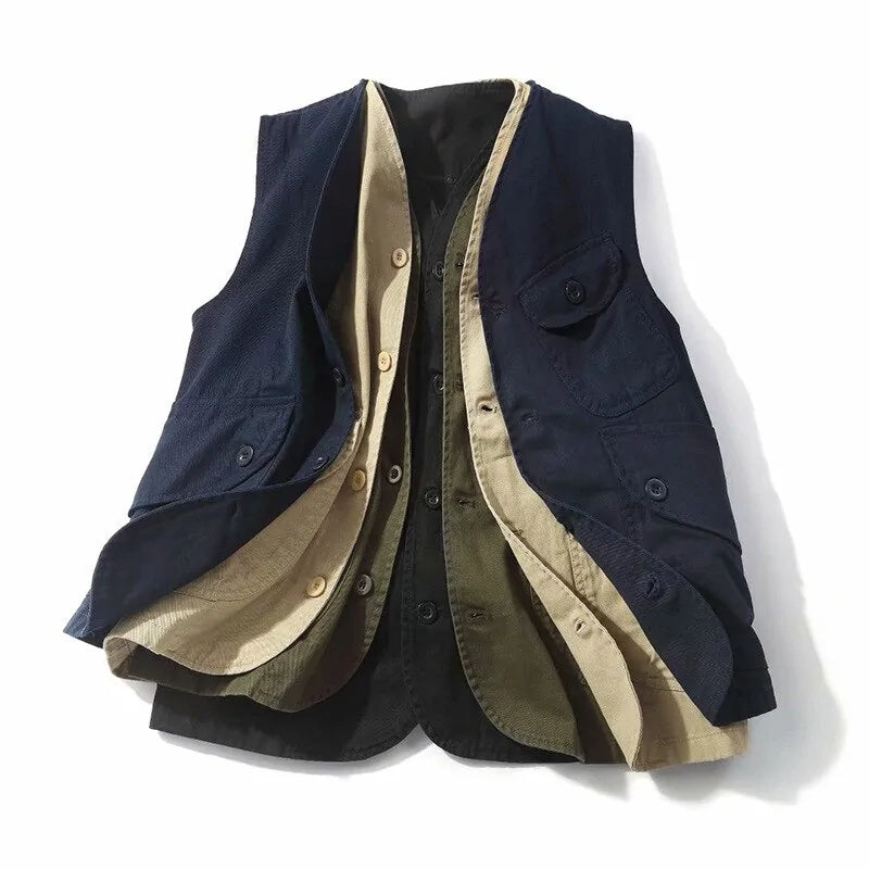 Men Vests Men's Summer Sleeveless Multi-pocket - My Store