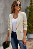 Women's Elegant Beige Lapel Collar Button Pocket Blazer - My Store