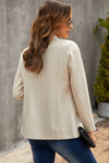 Women's Elegant Beige Lapel Collar Button Pocket Blazer - My Store