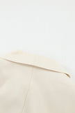 Women's Elegant Beige Lapel Collar Button Pocket Blazer - My Store