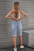 Women's Fashion Light Blue Distressed Jeans Bermuda Shorts - My Store