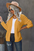 Women's Yellow Open Front Chunky Knit Cardigan - My Store