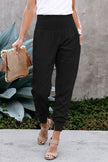 Womens Black Pocketed Cotton Joggers - My Store