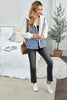 Womens Sky Blue White Sherpa Denim Splicing Buttoned Jacket - My Store