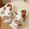 Home Cartoon Cow Fur Cotton Slippers