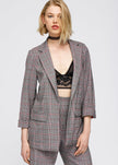 Women's Multi Glen Plaid Blazer In Grey Plaid - My Store