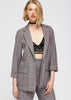 Women's Multi Glen Plaid Blazer In Grey Plaid - My Store