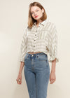 Women's Button Down Cropped Shirt In Sage - My Store