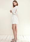 Women's Triangle Print Long Sleeve Dress in White Triangle - My Store