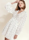 Women's Triangle Print Long Sleeve Dress in White Triangle - My Store