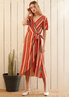 Puff Sleeve Wrap Dress in Poppy Multi - My Store