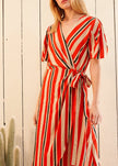 Puff Sleeve Wrap Dress in Poppy Multi - My Store