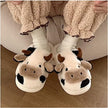 Home Cartoon Cow Fur Cotton Slippers - My Store