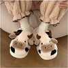 Home Cartoon Cow Fur Cotton Slippers - My Store