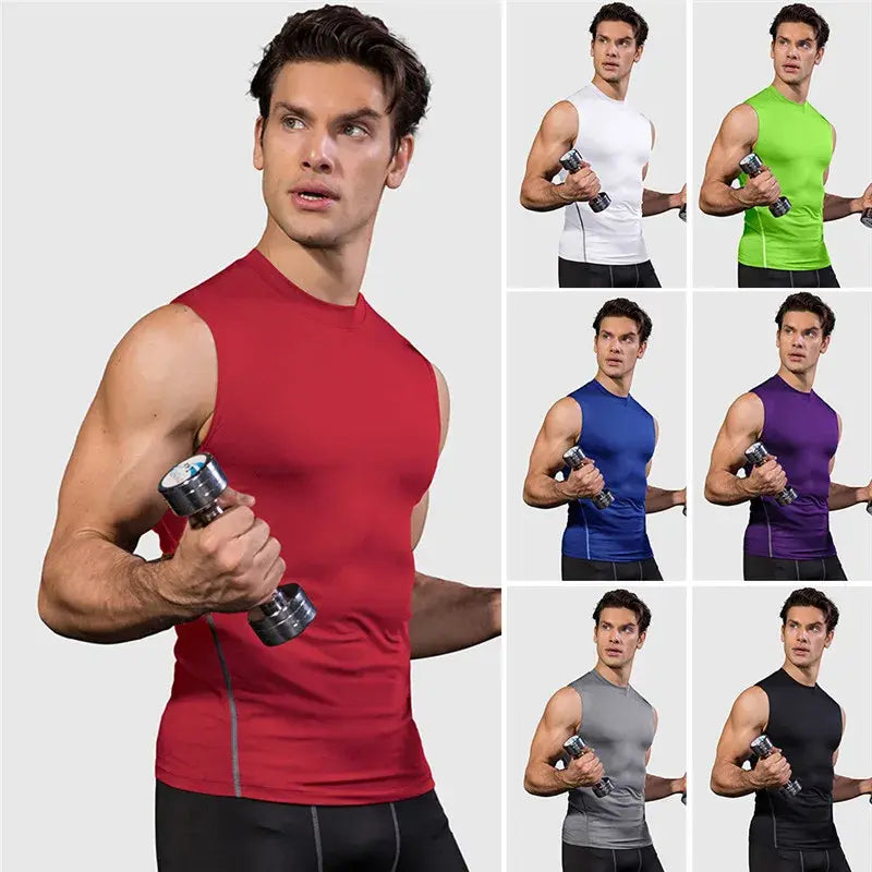 Men's Compression Sleeveless Shirt For Bodybuilding & Running - My Store