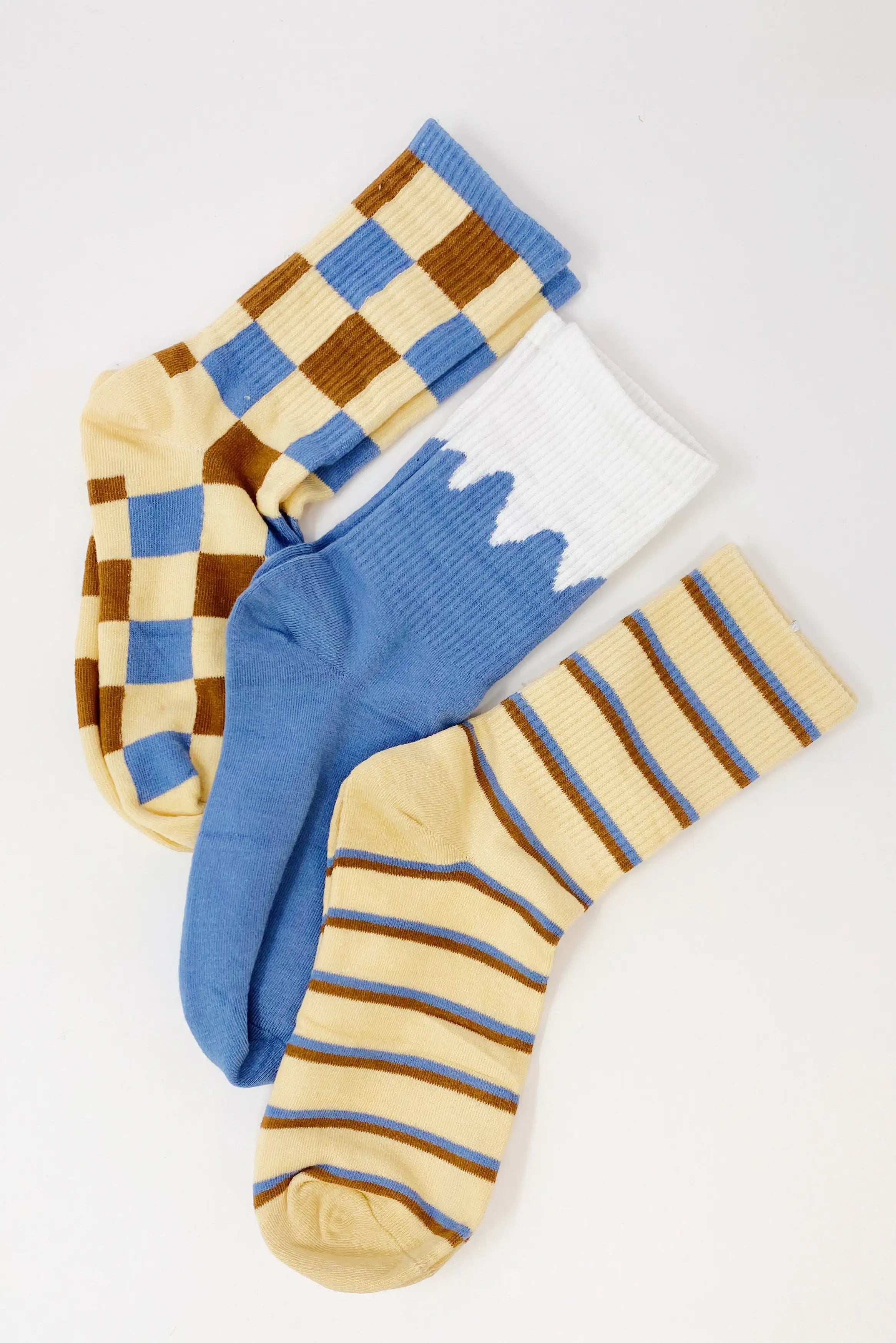 Trendy Pattern Trio Socks Set - My Store