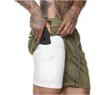 Mens 2 in 1 Fitness Running Shorts