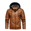 Men's Hooded Leather Windbreaker Jackets - My Store