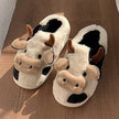 Home Cartoon Cow Fur Cotton Slippers - My Store