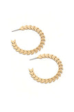 Classy Flat Leaf Pattern Hoop Earrings - My Store