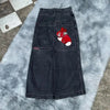 Pants Harajuku Hip Hop Letter Embroidery Vintage