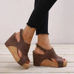 Retro Orthopedic Sandals with High Heel and Platform - My Store